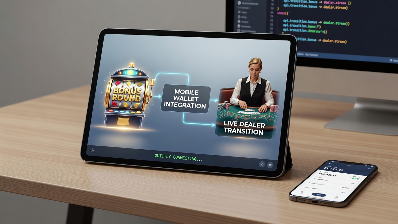 Live dealer table transition enabled by mobile wallet integration