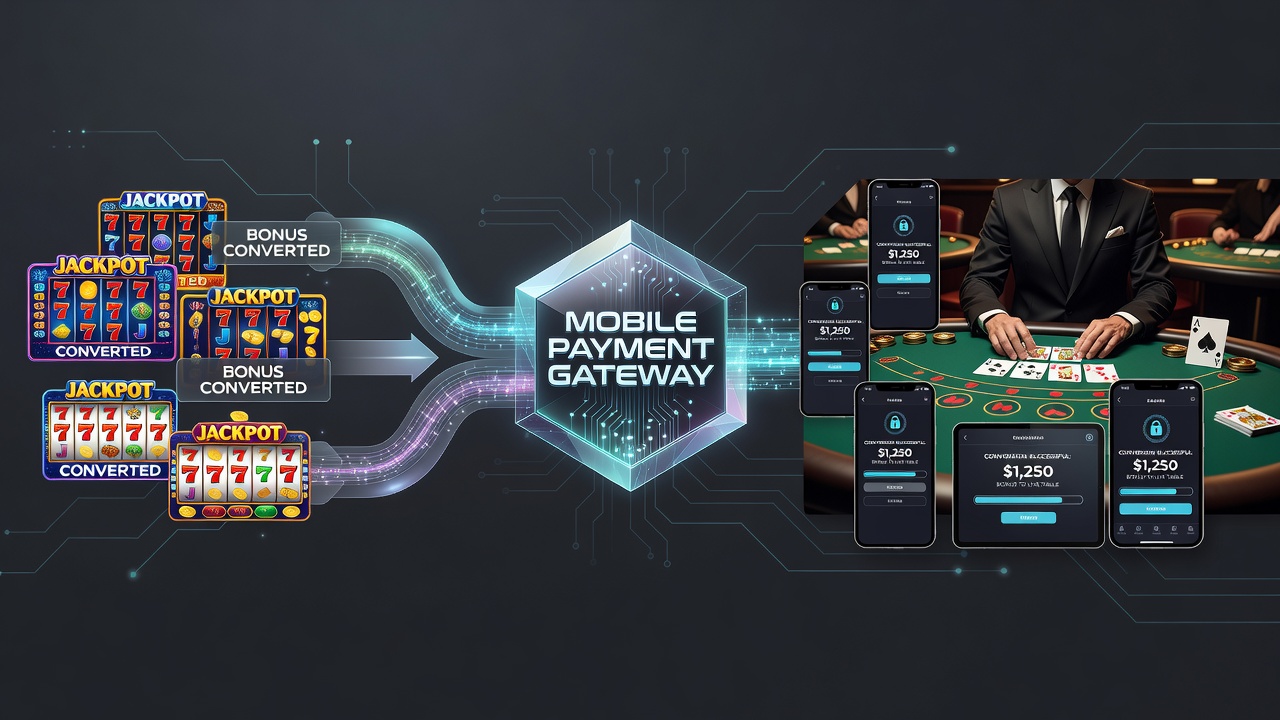 Live dealer blackjack table displayed on mobile device with overlaid bonus balance transferred via UK payment gateway